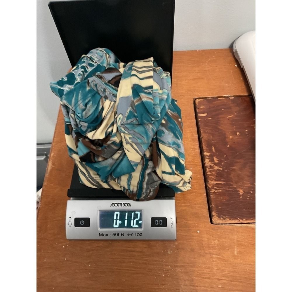 Dressbarn Womens Sheath Dress Side Knot Abstract Butterfly Print Teal Size 10 - Picture 5 of 5